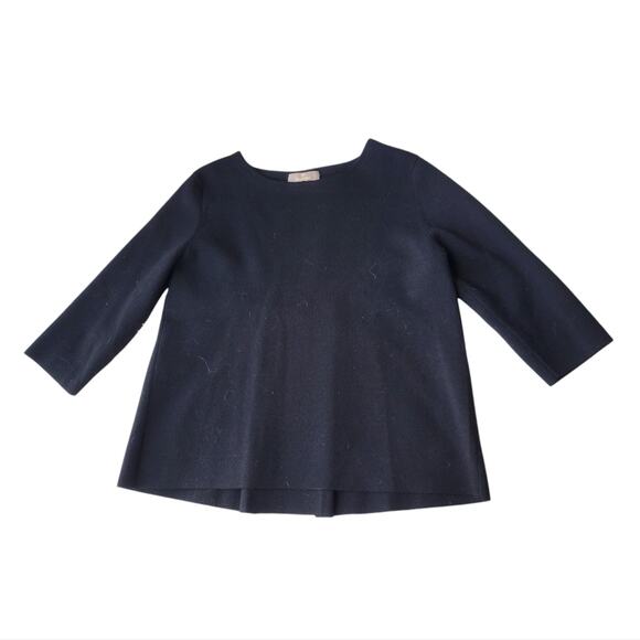 Cruciani Wool Sweater Womens Cropped Sleeve Black 42 Medium 6 - Picture 3 of 8